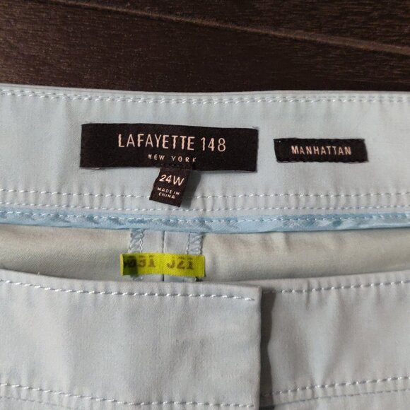 Lafayette 148 Manhattan Light Blue Cropped Pants 24W - Picture 4 of 7